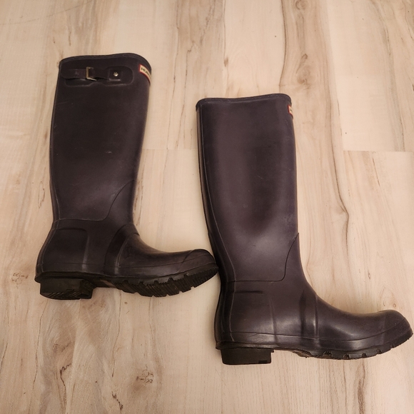 Hunter Deep Purple Tall Rain Boots Size 7 - Picture 4 of 8